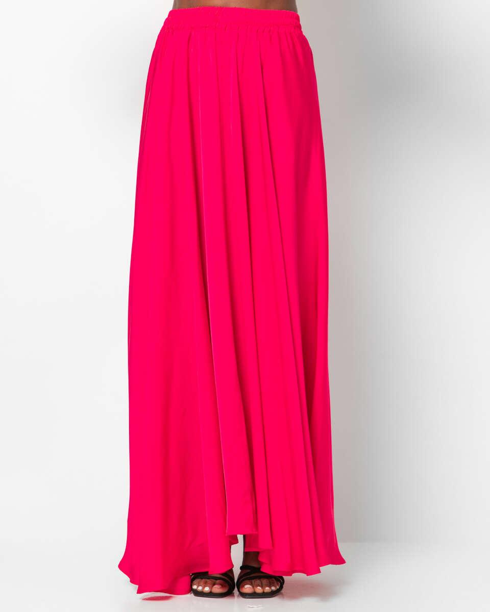 Maxi φούστα με αίσθηση μεταξιού φουξ