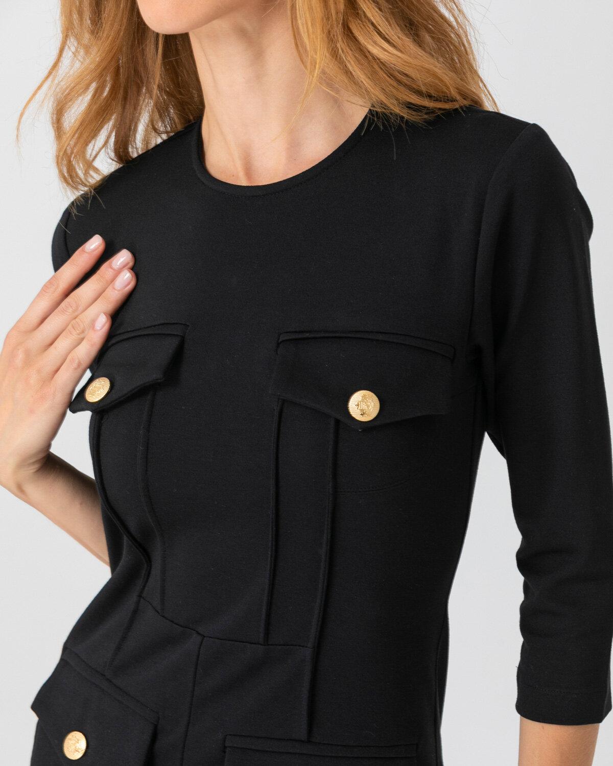 Midi pencil φόρεμα με σκίσιμο μπροστά σε μαύρο από κοντά