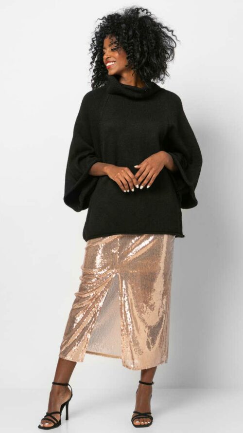 psilomesi-midi-fousta-me-stras-xriso-mprosta Ψηλόμεση χρυσή midi φούστα με στρας και σκίσιμο μπροστά.