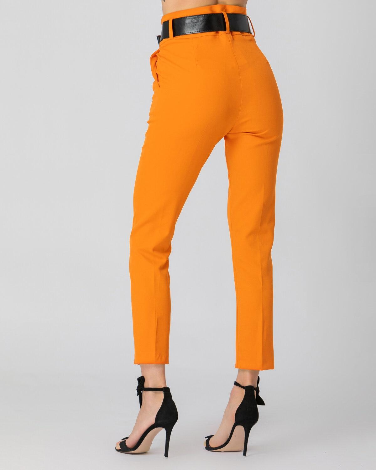 Ψηλόμεσο παντελόνι κάπρι πορτοκαλί από πίσω